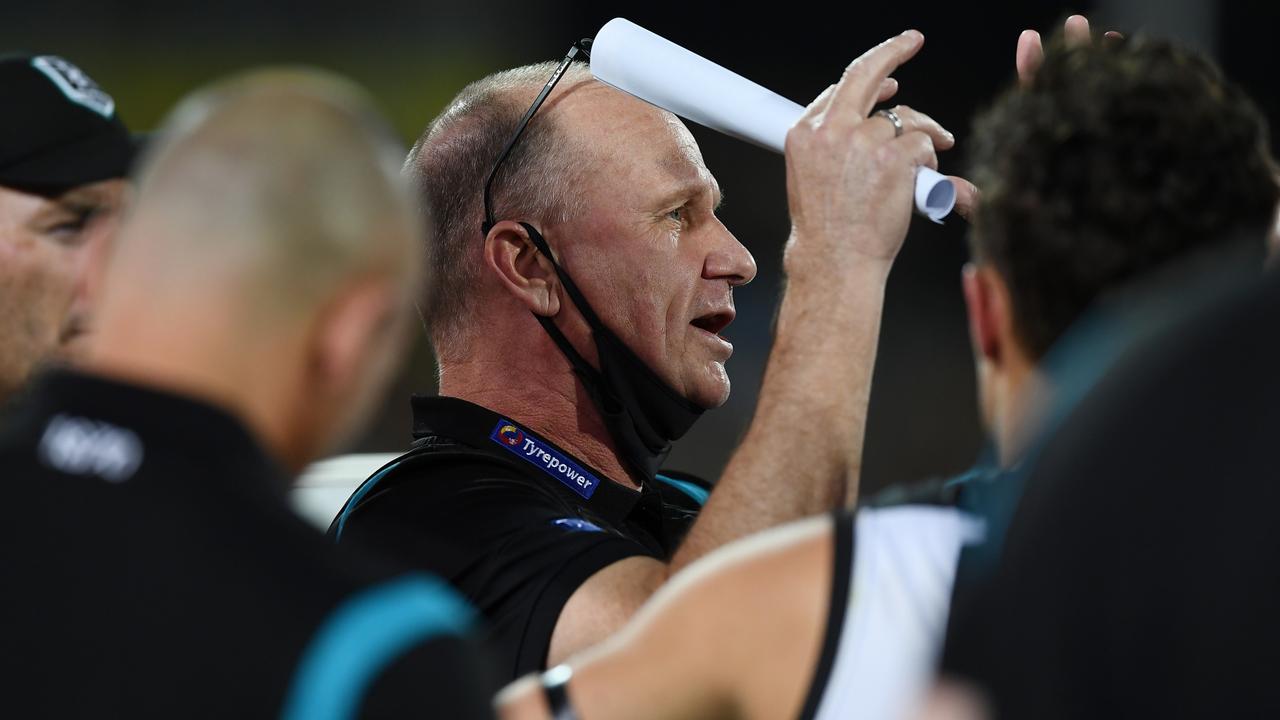 Ken Hinkley’s Power were thumped by Hawthorn. Picture: Mark Brake