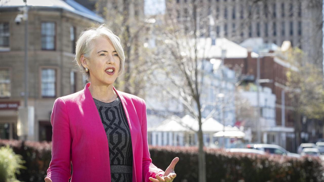 Greens leader Rosalie Woodruff at Parliament Lawns. Picture: Chris Kidd