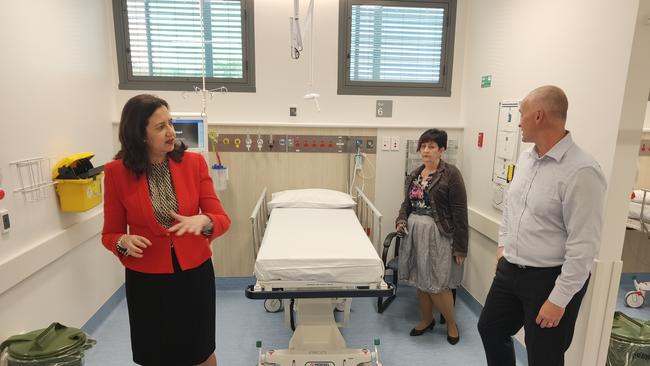 Premier Annastacia Palaszczuk inspects the new $42 million Gladstone Hospital emergency department with MP Glenn Butcher and Director of Nursing Sandy Munro.