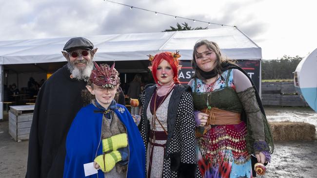 Ashley Quilliam, Eddie Beresford, Olivia Beresford and Bea Rutherford. Willie Smiths Mid-Winter Festival. Picture: Caroline Tan