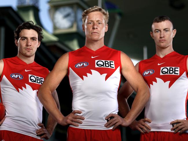 Sydney Swans superstars and 2024 All AustralianÃ&#149;s Errol Gulden, Isaac Heeney and Chad Warner at the SCG on September 2, 2024 ahead of this weeks Qualifying Final against the Giants. Photo by Phil Hillyard (Image Supplied for Editorial Use only – **NO ON SALES** – Â©Phil Hillyard )