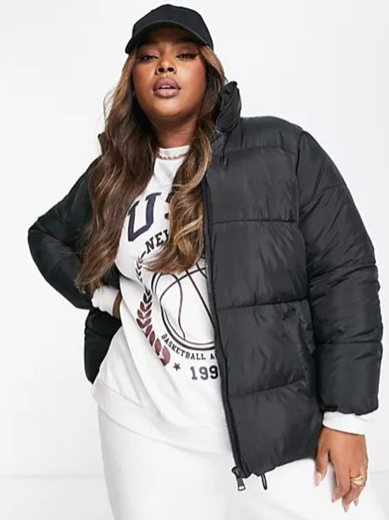 New look boxy puffer jacket sales in black