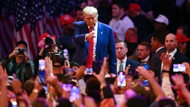 Donald Trump at his equivalent event in New York on Sunday. Picture: Angela Weiss/AFP