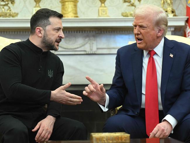 US President Donald Trump and Ukraine's President Volodymyr Zelensky meet in the Oval Office of the White House in Washington, DC, February 28, 2025. Zelensky on February 28 told Trump there should be "no compromises" with Russian President Vladimir Putin as the parties negotiate to end the war after Moscow's invasion. (Photo by SAUL LOEB / AFP)