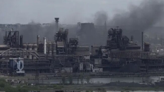 The besieged Azovstal steel plant in Mariupol in 2022