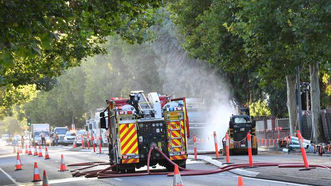 Cross Rd is closed at the intersection of Goodwood Rd, East Ave and Winston Ave. Picture: Keryn Stevens