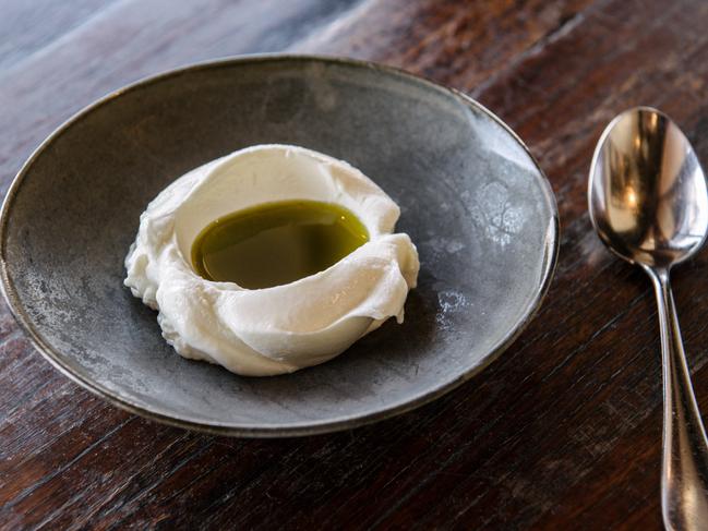 Yoghurt Gelato with bayleaf oil at Nido. Photo: The Advertiser / Morgan Sette