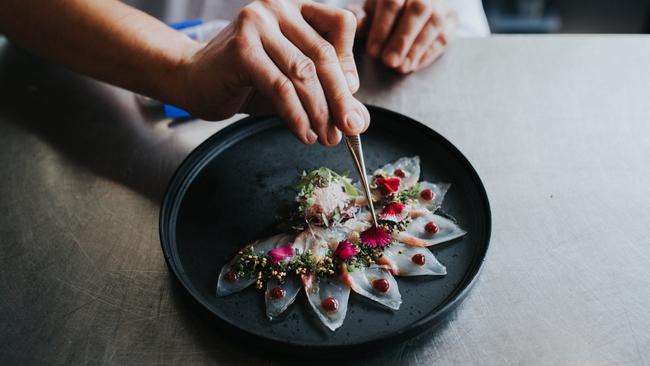 Thinly sliced snapper at Yamagen is one of the signature dishes.