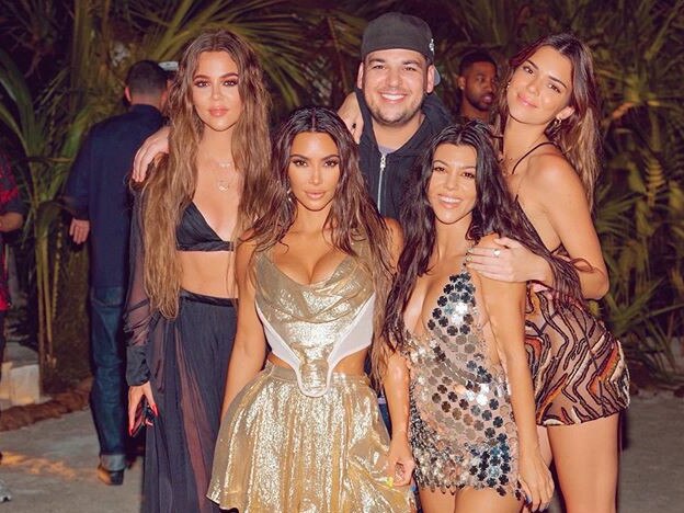 The Kardashians pose for a picture during Kim's 40th birthday celebrations. Picture: Instagram