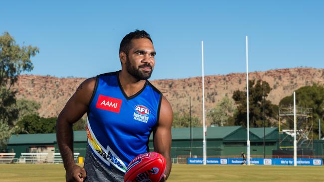 Nathan Djerrkura during his footy days. Picture: EMMA MURRAY