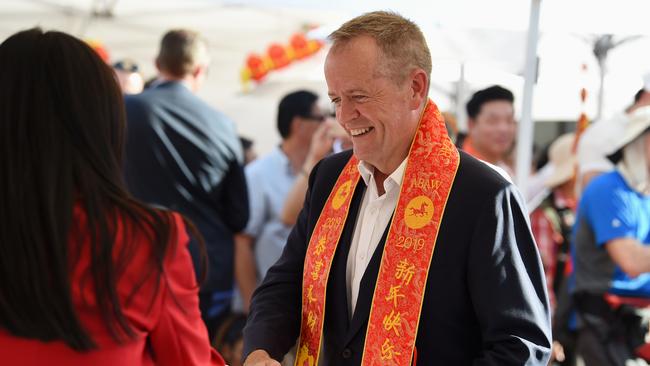 Opposition leader Bill Shorten at a Chinese New Year celebration. Picture: Lawrence Pinder