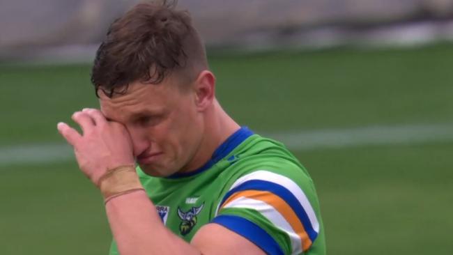 Jack Wighton broke down after the Raiders' win.