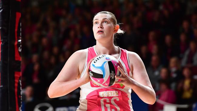 Kristina Brice spent a year with the Adelaide Thunderbirds before being signed by the Giants. Pic: Keryn Stevens