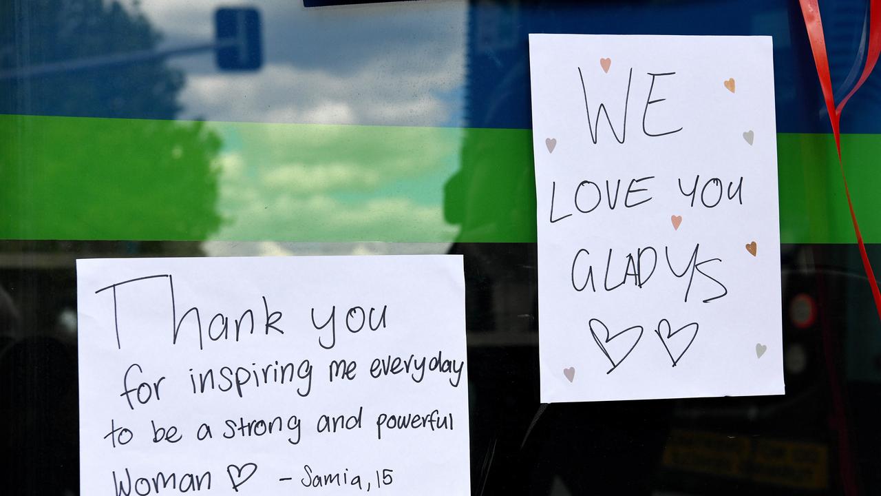 Flowers and signs were left at Ms Berejiklian’s office following her resignation. Picture: NCA NewsWire/Bianca De Marchi