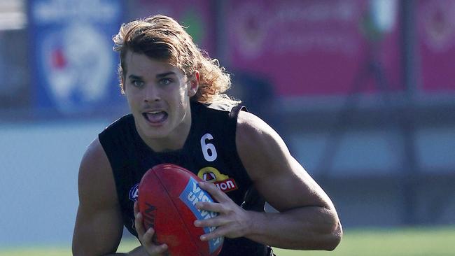 Western Bulldogs training at Whitten Oval. 29/06/2020. Bailey Smith of the Bulldogs during todays small groups session. Pic: Michael Klein