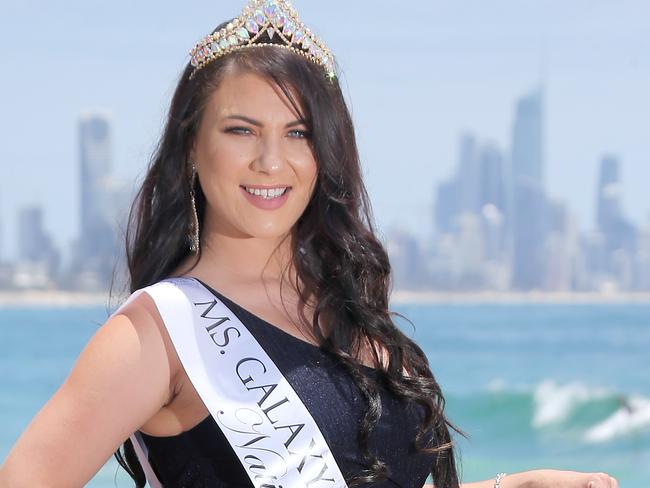 Pictured at Burleigh Heads 29 year old Ms Galaxy Australia finalist Mikayla Toplis of Robina. Pic Mike Batterham