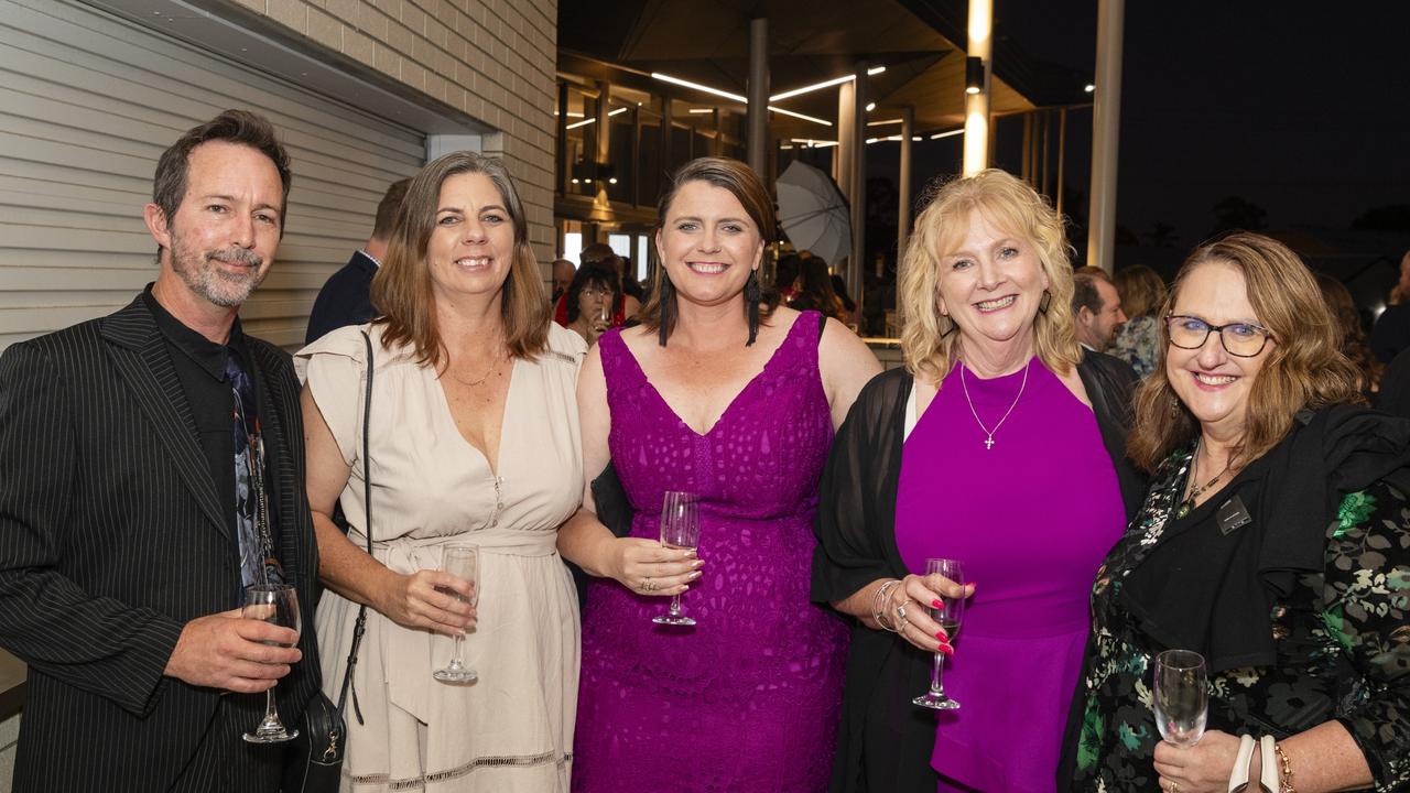 At the Business disABILITY Awards are (from left) Ben McLachlan, Leanne Jago, Jess Doyle, Jonny Iuso and Michelle Toombs. Picture: Kevin Farmer