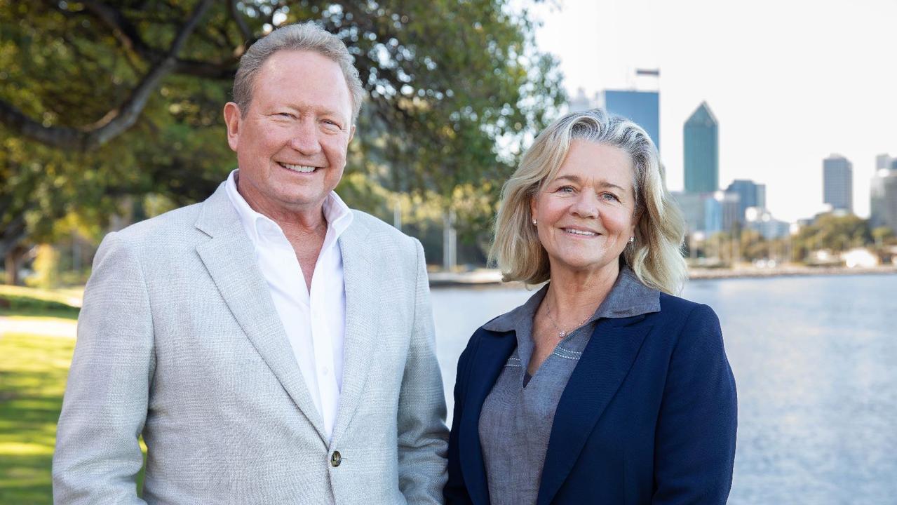 Andrew Forrest and Nicola Forrest will step down as co-chairs of the Minderoo Foundation.