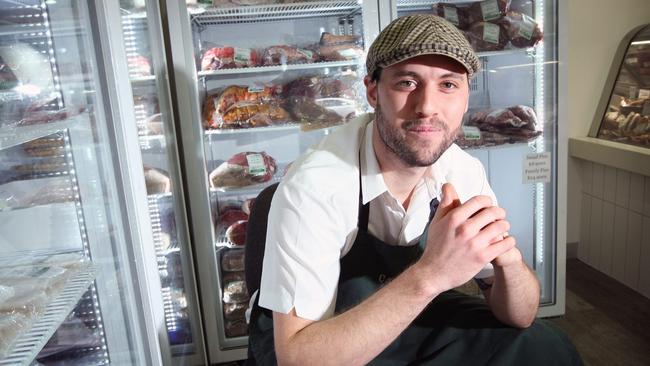 Sam Canning, owner of Cannings free-range butchers, which only accepts cards for payment.