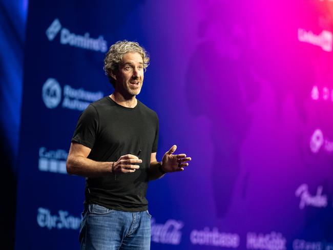 Scott Farquhar on stage at Atlassian’s Team23 in Las Vegas.