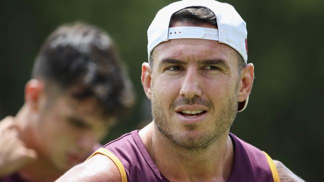 Broncos player Darius Boyd in action during a Brisbane Broncos team training session in Brisbane, Monday, January 6, 2020. (AAP Image/Glenn Hunt) NO ARCHIVING