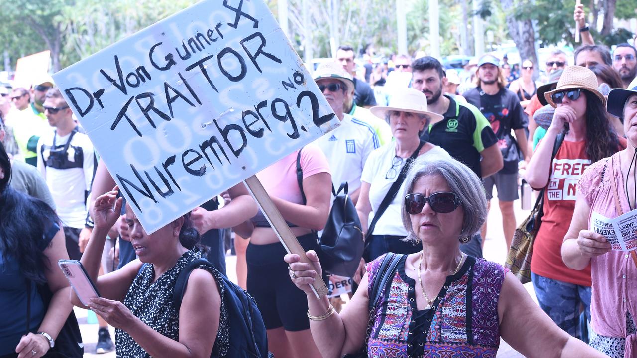 Faces from Darwin's Freedom Rally at Parliament House. Picture: Amanda Parkinson