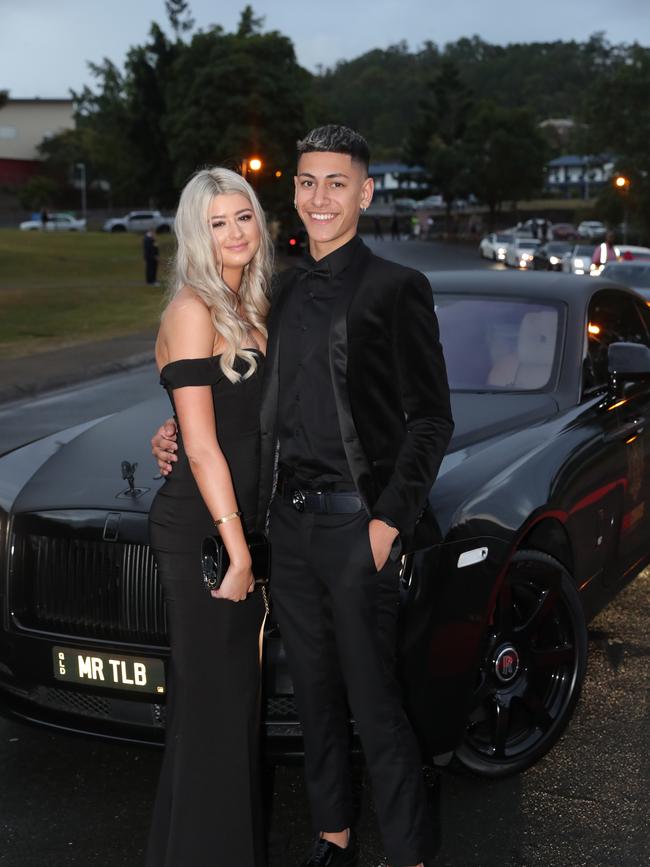 Pacific Pines High formal, at the school. Allanah Taylor and Bailey Martin Picture Glenn Hampson