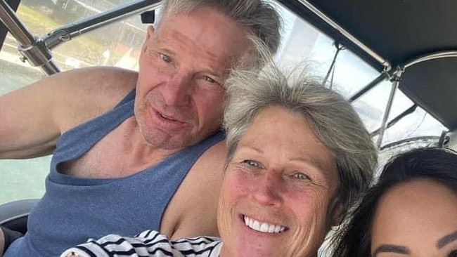 Sam Newman says he is Sue Stanley’s ‘handbag’ at events. Picture: Facebook