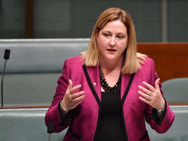 Centre Alliance member for Mayo Rebekha Sharkie seconds Independent Member for Indi Cathy McGowan's National Integrity (Parliamentary Standards) Bill in the House of Representatives at Parliament House in Canberra, Monday, December 3, 2018. (AAP Image/Mick Tsikas) NO ARCHIVING