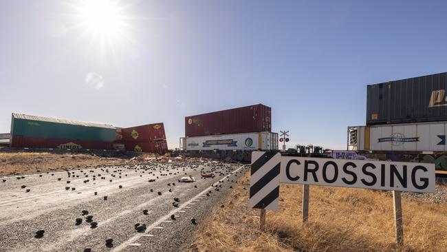 Two train drivers killed in horror truck collision on Barrier Highway, Bindarrah. Picture: Andrew Gosling