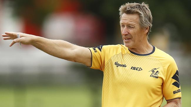 Storm coach Craig Bellamy opens up about Melbourne’s border town training hubs. Picture: Getty