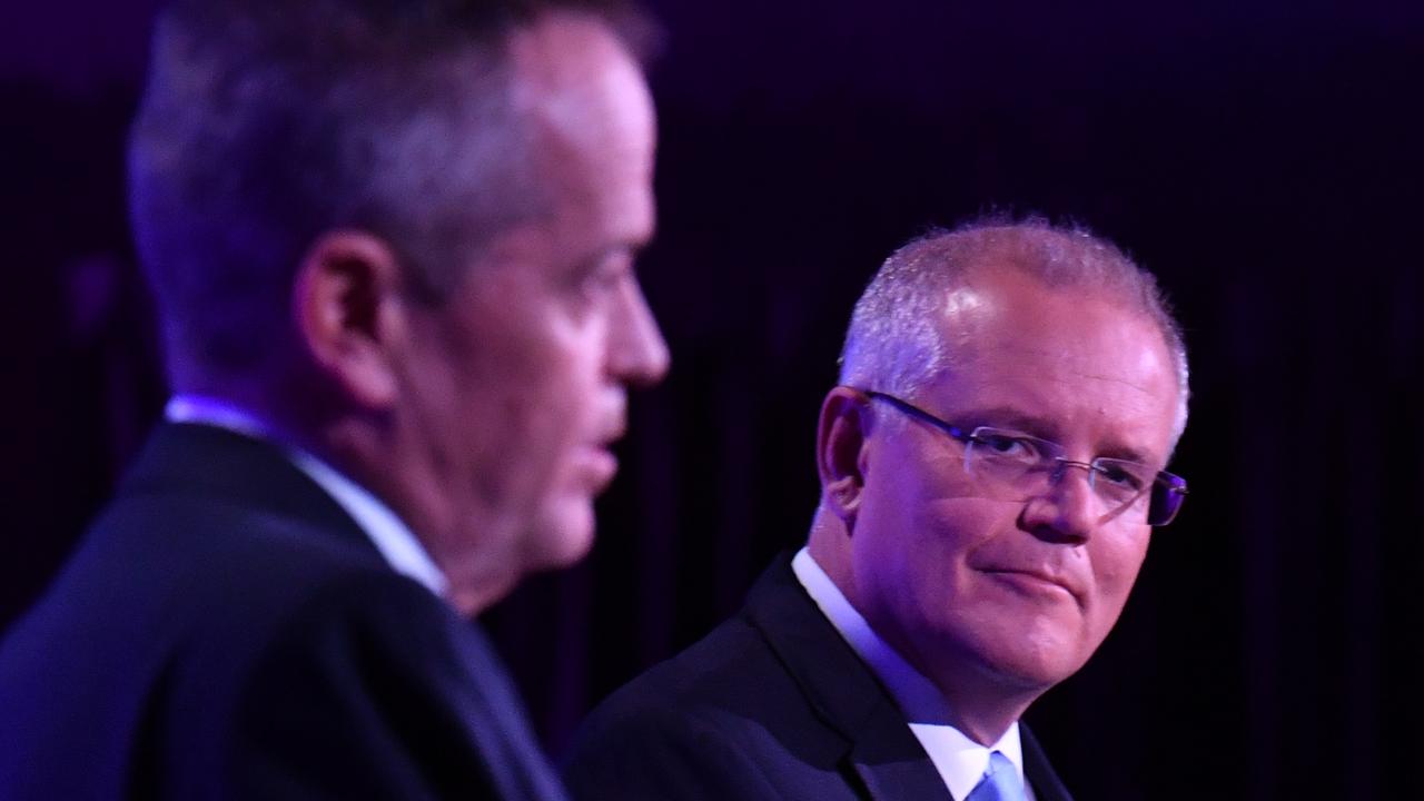 The difference between the leaders was clear during the third leaders’ debate at the National Press Club. Picture: Mick Tsikas/AAP