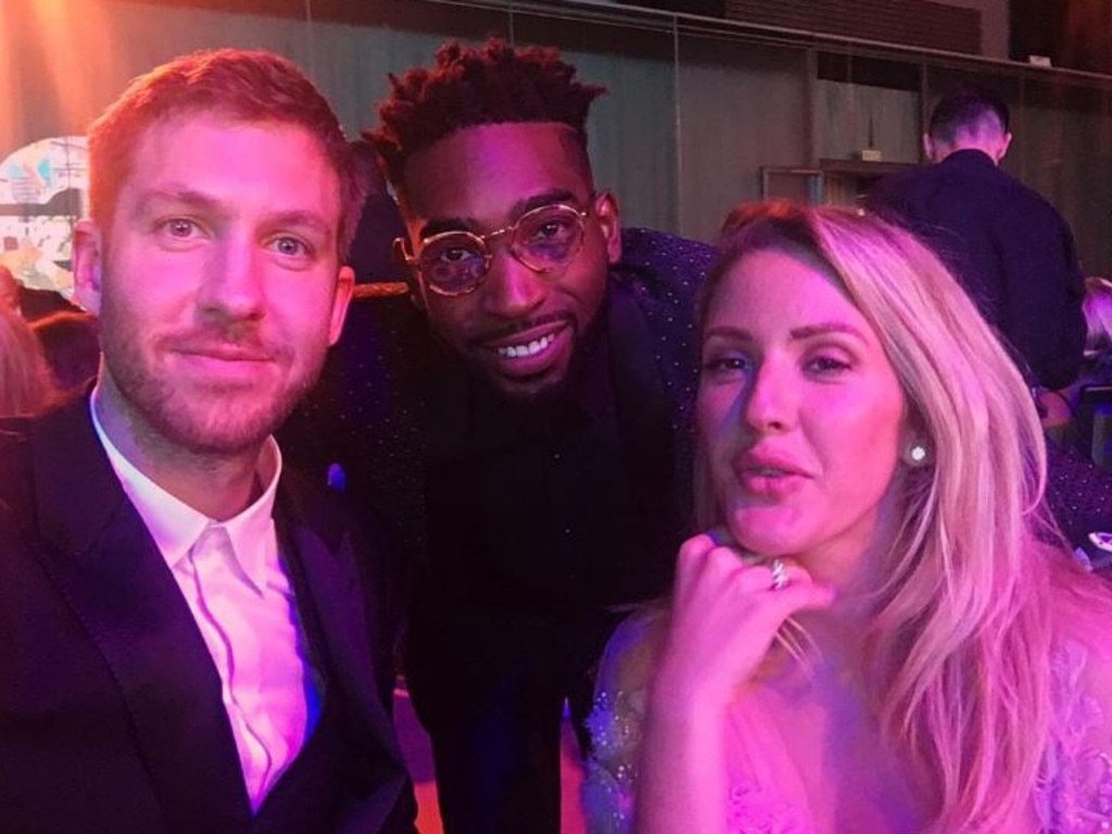 Calvin Harris, Tinie Tempah and Ellie Goulding at the GQ Men Of The Year Awards 2016 in London. Picture: Instagram