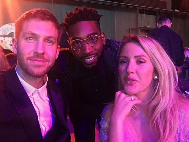 Calvin Harris, Tinie Tempah and Ellie Goulding at the GQ Men Of The Year Awards 2016 in London. Picture: Instagram