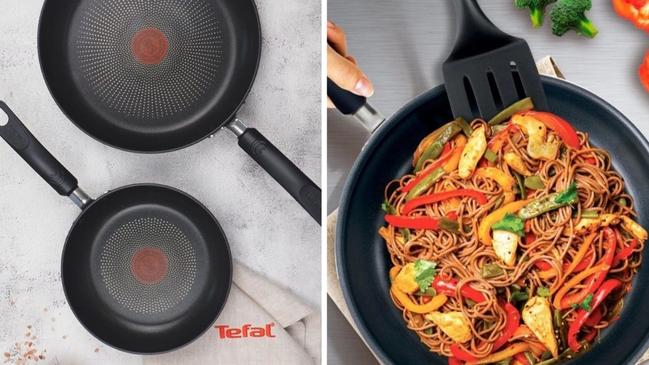 There's up to 40 per cent off the original price of Tefal cookware at Myer this Boxing Day. Image: Myer