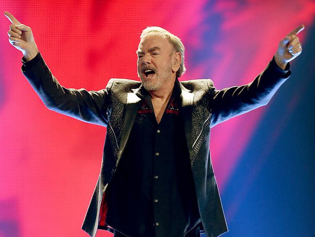 Living legend ... Neil Diamond takes the stage at Allphones Arena in Sydney. Picture: Kristi Miller