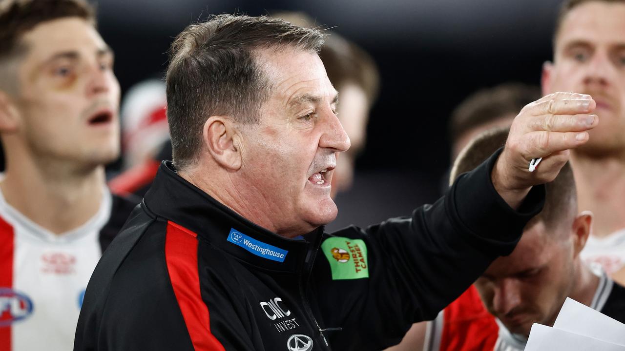 St Kilda coach Ross Lyon is fired up over AFL club academies. Picture: Michael Willson/AFL Photos via Getty Images