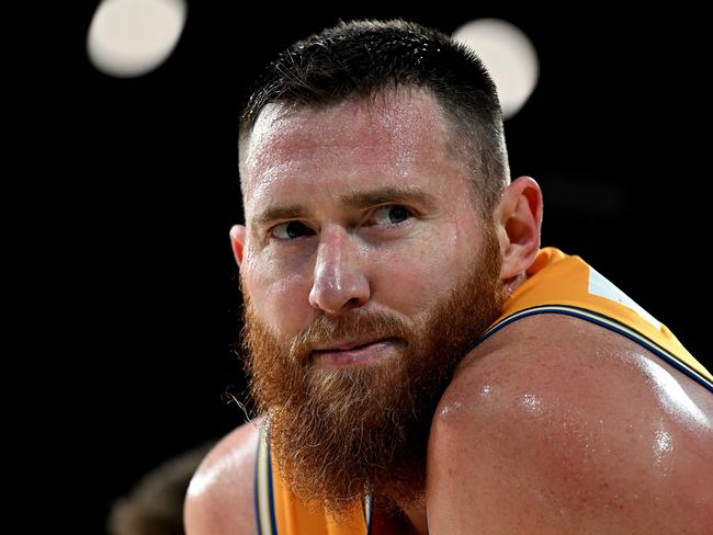 Boomers big man Aron Baynes is still searching for his first NBL win with the Brisbane Bullets. Picture: Steve Bell/Getty Images