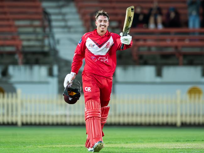 Blake Nikitaras for St George versus Fairfield-Liverpool during the Kingsgrove Sports T20 Cup grand final, NSW Premier Cricket,  Sunday, October 20, 2024 at North Sydney Oval. Picture: Ian Bird Photography