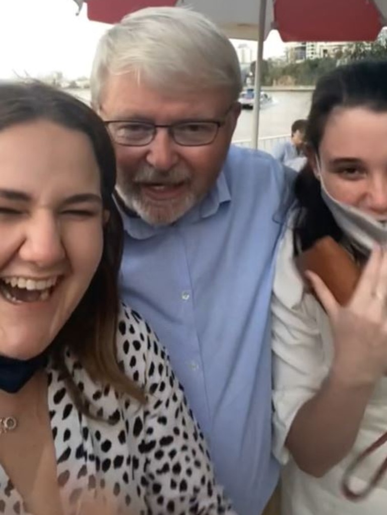 Former Prime Minister Kevin Rudd has offered to play cupid. Picture: TikTok/amyshort27