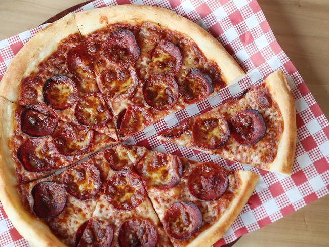 Tony Pepperoni pizza at Tropicana Pizza Pizza in Woy Woy. Picture: Sue Graham