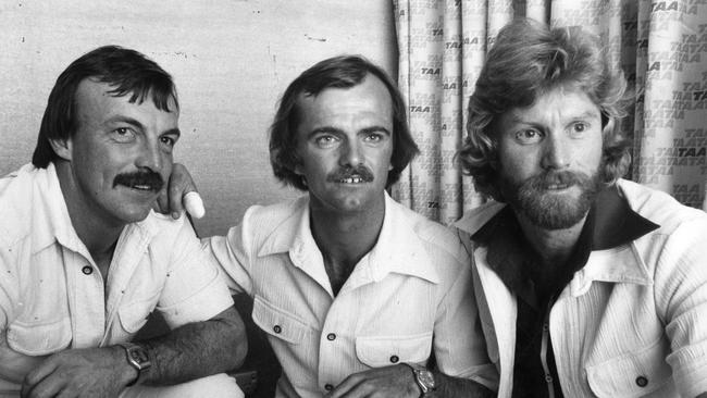 Queensland cricket captain John Maclean, a BSHS old boys, with all-rounder Graham Whyte and prolific scorer David Ogilvie, a BGS old boy, in 1977.