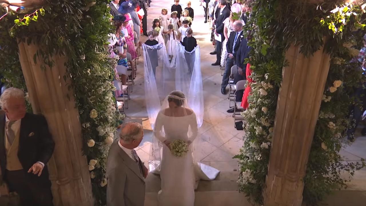 Prince Charles stepped in and offered to walk Meghan down the aisle. Picture: BBC