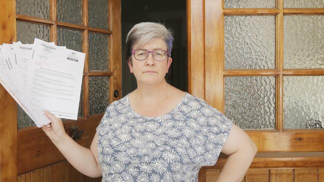 Christine Bingham, of Moonah, is one of hundreds of people caught up in disputes involving Centrelink’s new debt recovery system. Picture: MATT THOMPSON