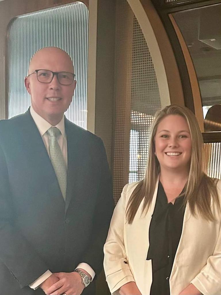 The Opposition leader with Parramatta Liberal candidate Katie Mullens. Picture: Supplied