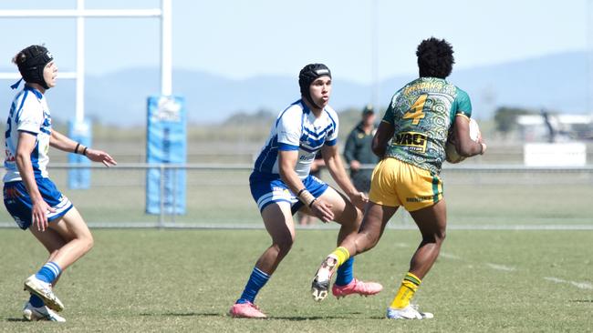 Ignatius Park College and Kirwan State High School teams take on St Brendanâ€™s College Yeppoon teams in Queensland state rugby league semi finals at Mackay on Wednesday, August 24, 2022.