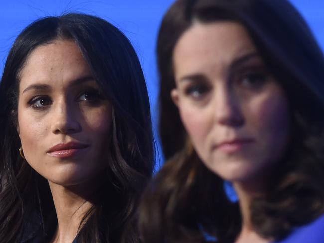 LONDON, ENGLAND - FEBRUARY 28:  Prince Harry, Meghan Markle, Catherine, Duchess of Cambridge and Prince William, Duke of Cambridge (not pictured) attend the first annual Royal Foundation Forum held at Aviva on February 28, 2018 in London, England. Under the theme 'Making a Difference Together', the event will showcase the programmes run or initiated by The Royal Foundation.  (Photo by Eddie Mulholland - WPA Pool/Getty Images)