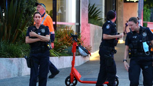 A rider on an e-scooter has been hit by a car on McLaughlin Street, Fortitude Valley. Picture: David Clark