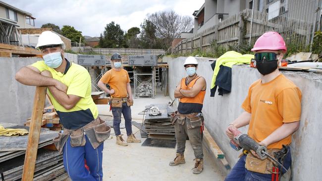 Macard Built construction workers in Melbourne. Picture: David Caird