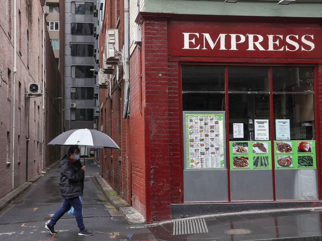 Evidence of rain in Melbourne. Picture: NCA NewsWire / Ian Currie